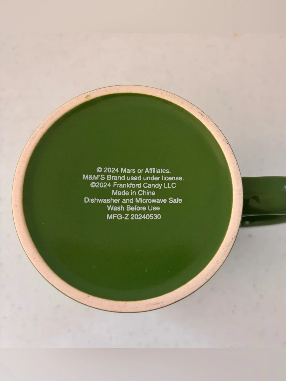 M&M'S Green Ceramic Mug with Red M&M Character Graphic
